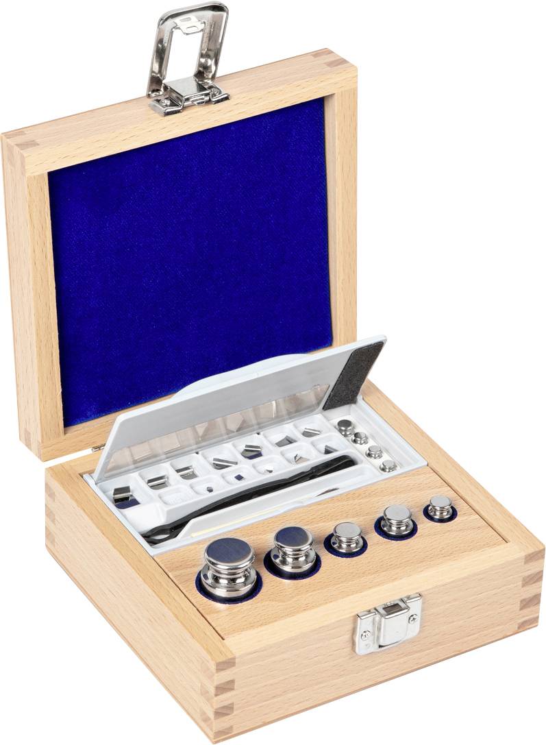 Kern 323-03 F1 viktsats, 1 mg - 100 g rostfritt stål, i träfodral