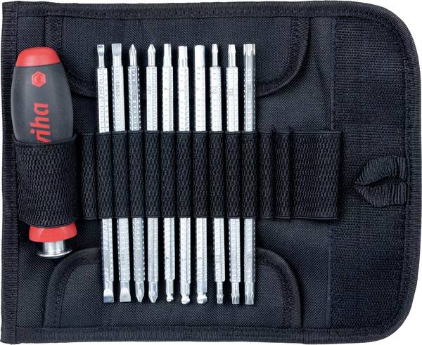 Wiha Wiha SYSTEM 6 281 - Handhalter mit Bitset - 12 Stücke Utbytbara blad set 11 delar Spår, Stjärnspår Phillips, Stjärnspår Pozidriv, Inner-TORX, Inner-sexkantig Verkstad