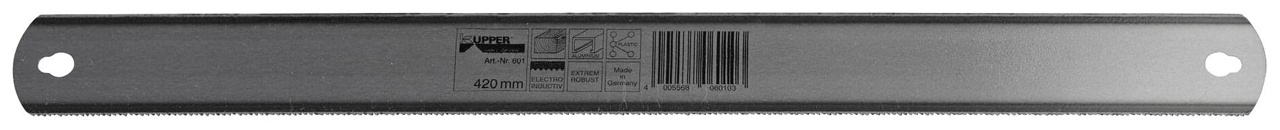 En flat, metallisk tandspackel med två skruvhål i ändarna, lämplig för kakel- eller golvläggningsarbeten.