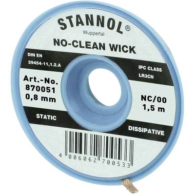 Stannol NC/OO Lödfläta Längd 1.5 m Bredd 0.8 mm