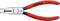 Röd crimptång från Knipex i rostfritt stål, lämplig för eltekniska arbeten, med svart gripytesskydd och modellnummer 97 50 01.