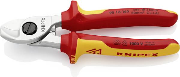 Knipex  95 16 165 VDE-kabelsax Lämplig för Aluminium- och kopparkablar, enkel- och flertrådig 15 mm  50 mm² 0