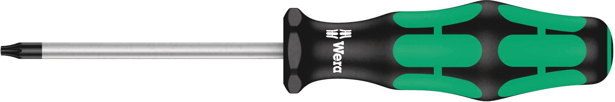 Skruvmejsel med ergonomiskt handtag i svart och grönt, från märket Wera, med Torx-spets. Lämplig för precisionsarbeten.