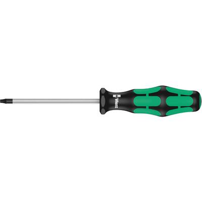Skruvmejsel med ergonomiskt, svart-grönt handtag och Torx-spets för precisa skruvningsarbeten.
