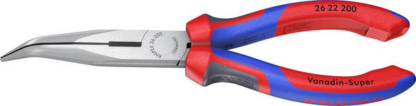 Knipex 26 22 200 Verkstad Flat rundtång Böjda 40° Vanadin-elektrostål 200 mm