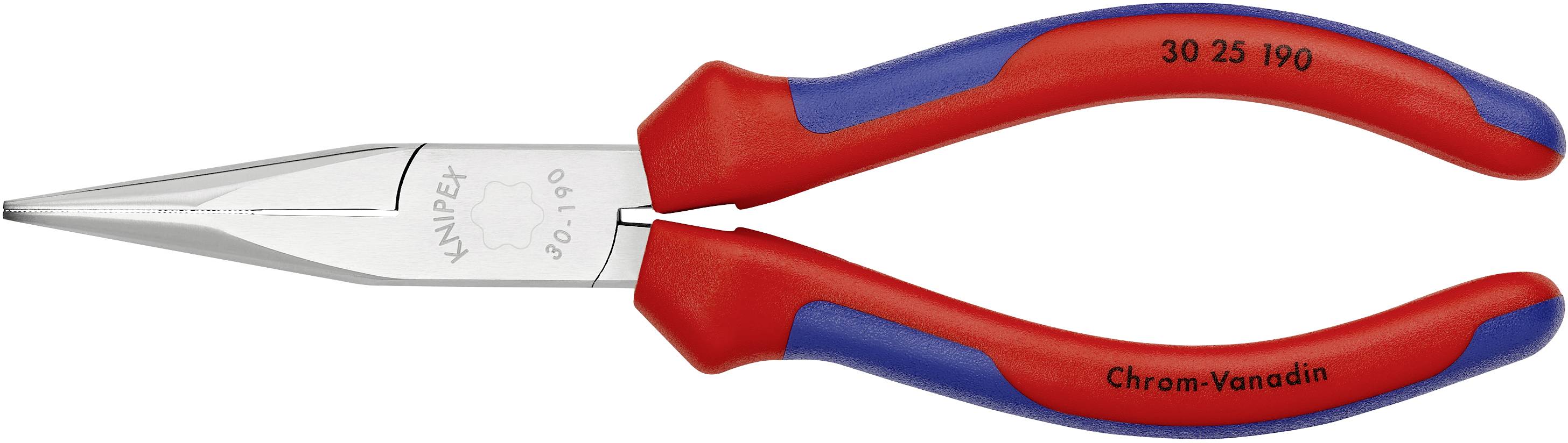 En röd och blå kombinationstång av krom-vanadin-stål med texten 'Knipex' och siffrorna '30 25 190'.