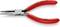 Röd platt rundtång med halksäkert grepp, tillverkad av 'KNIPEX'. Lämplig för arbeten inom finmekanik eller elektronikområdet.