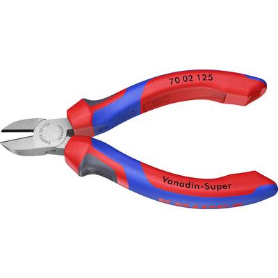 Knipex sidavbitare med röda och blå plasthandtag och skäregg av härdat stål, modell 70 02 125.