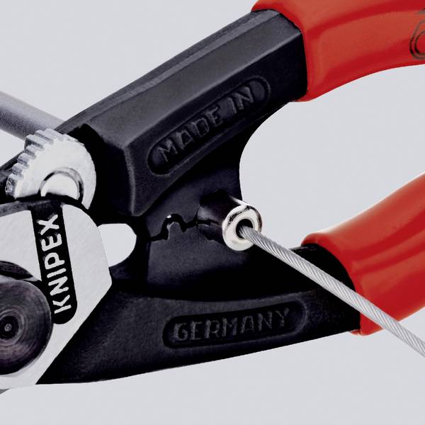 Knipex  95 61 190 Vajersax Lämplig för Aluminium- och kopparkablar, enkel- och flertrådig, medelhårda vajrar 7 mm  10 mm² 7