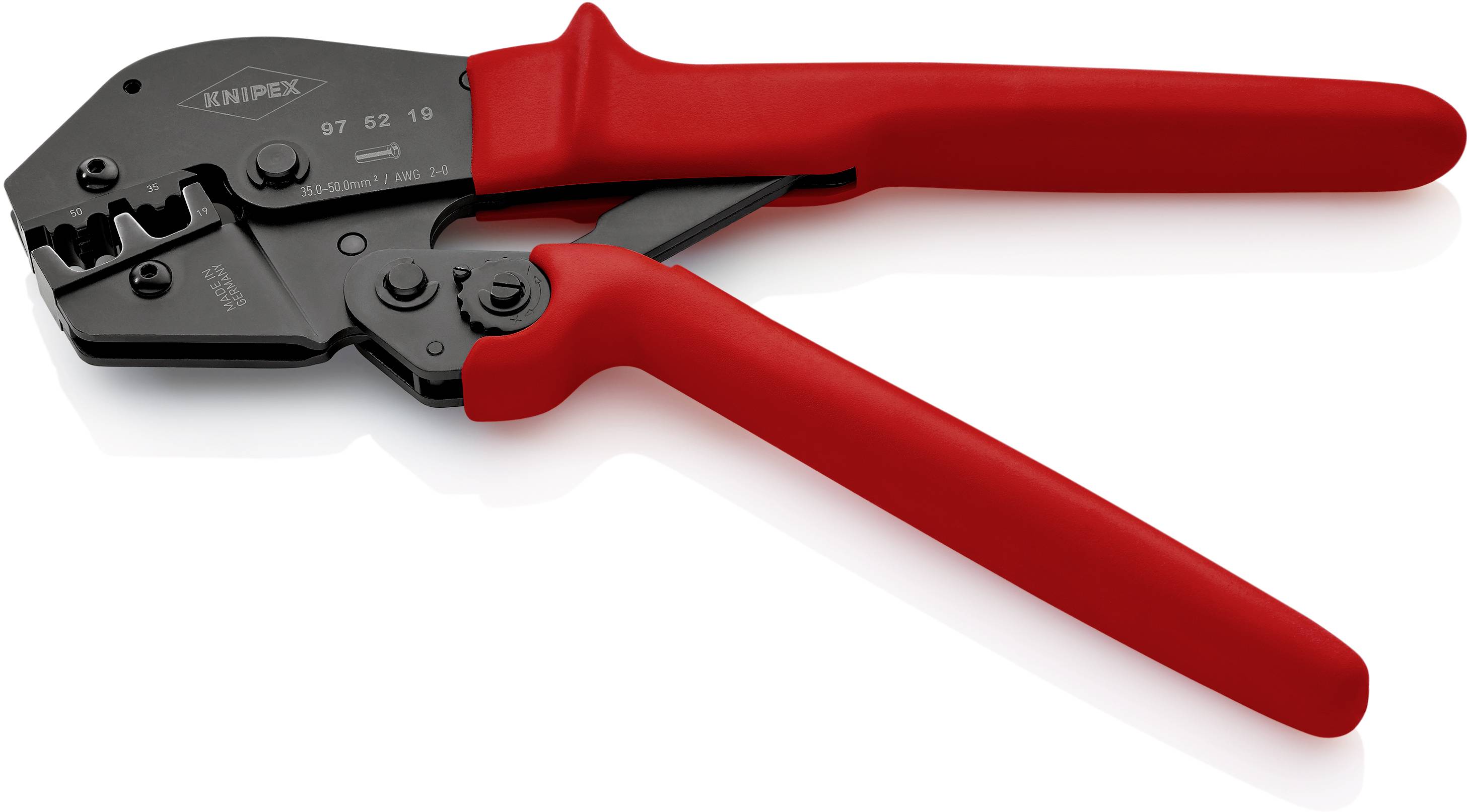 Tång med röda handtag, öppen, på ljus bakgrund. Innovativ design för precisionsgrepp och klippning.