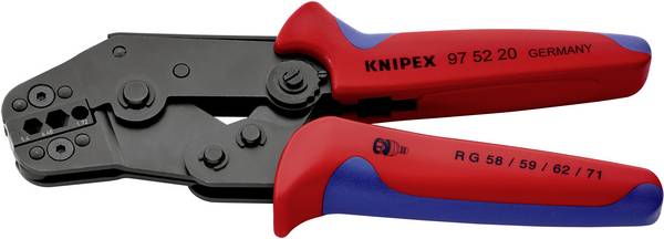 Knipex 97 52 20 Crimptång Koaxialkontaktdon BNC, TNC RG58, RG59, RG62, RG71, RG223