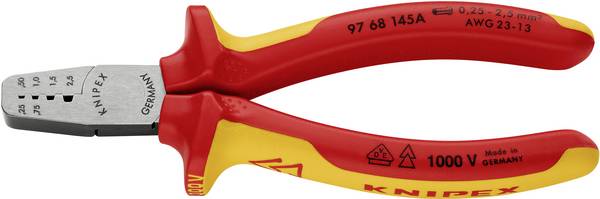 Knipex 97 68 145 A Crimptång Ändhylsor 0.25 till 2.5 mm²