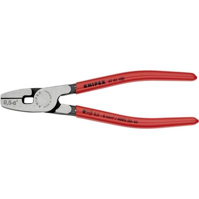 En röd kabelavbitare från märket KNIPEX, lämplig för att klippa kablar med en diameter på 0,5-6 mm².