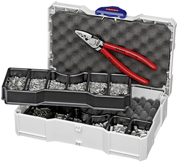 Knipex  97 90 05 Crimptång  Ändhylsor 0.25 till 16 mm² Inkl. TANOS MINI-systainer, Inkl. ändhylsa sortiment