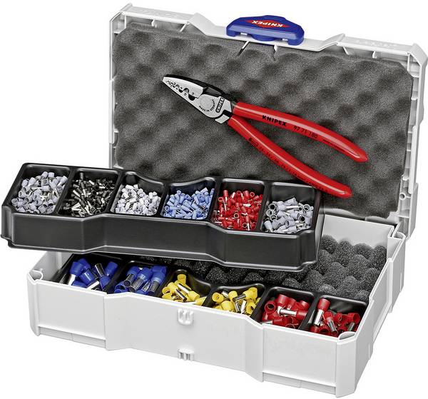 Knipex 97 90 06 Crimptång Ändhylsor 0.25 till 16 mm² Inkl. ändhylsa sortiment i väska