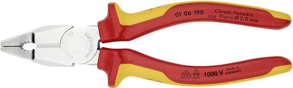 Knipex 01 06 190 VDE Kombinationstång 190 mm DIN ISO 5746, DIN EN 60900