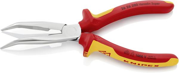 Knipex 26 26 200 VDE Flat rundtång Böjda 45° Vanadin-elektrostål 200 mm