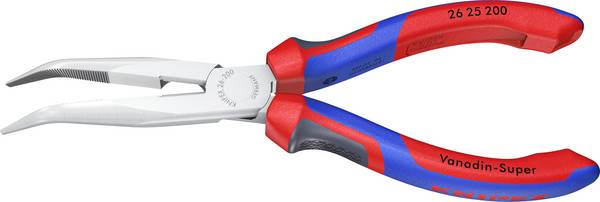 Knipex 26 25 200 Elektronik och finmekanik Flat rundtång Böjda 40° Vanadin-elektrostål 200 mm