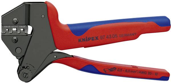Knipex 97 43 05 Crimptång Oisolerat öppet kontaktdon 0.5 till 6 mm²