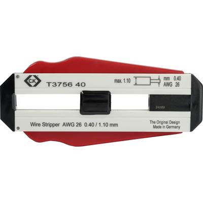 Avisoleringsverktyg med rött handtag, märkt med max 1,10 mm, AWG 26. Text: "The Original Design Made in Germany".