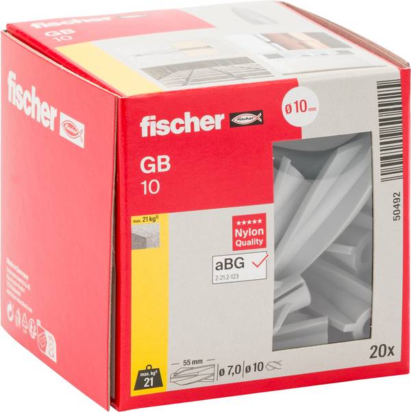 Fischer 050492 GB 10 Ankare för gasbetong 55 mm 10 mm 20 st