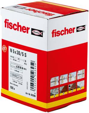 Fischer N-S Spikdymling 30 mm 5 mm 050395 100 st