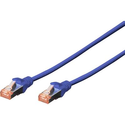 Digitus DK-1641-0025/B RJ45 Nätverkkabel, Patchkabel CAT 6 S/FTP 0.25 m Blå Flamskyddsmedel, med låsskydd 1 st