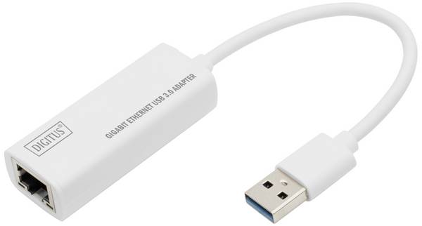 Digitus Nätverk, USB 3.0 Adapter [1x USB 3.0 kontakt A - 1x RJ45] DN-3023 20.00 cm Skärmad