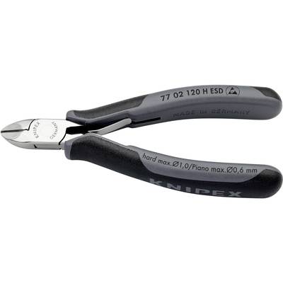 Sidavbitare med svart handtag, märkt 'Knipex Germany'. Lämplig för kapning av hårda trådar upp till 0,6 mm. Tillverkad i Tyskland.