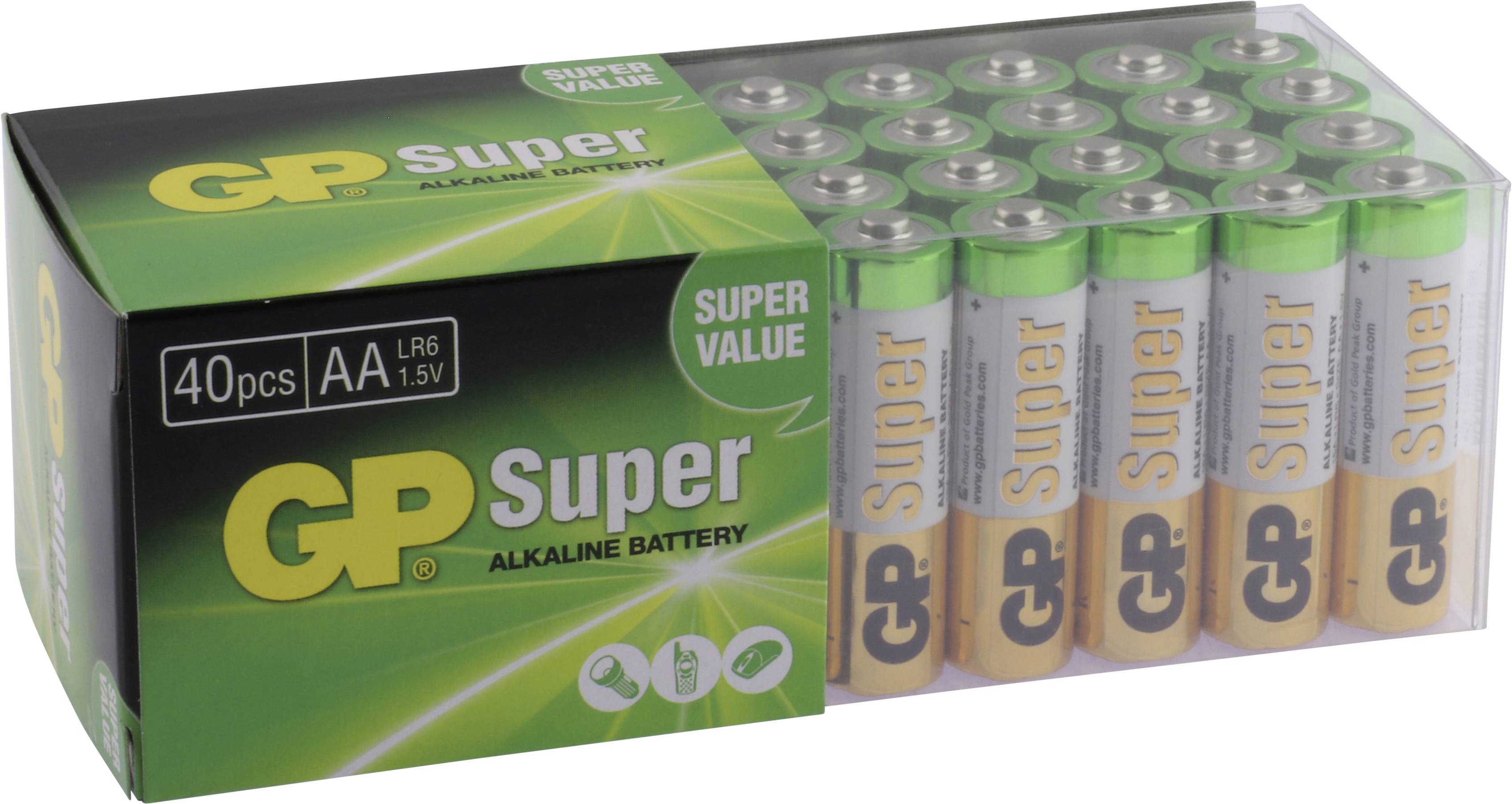 GP Super Batteri AA (R6) Alkaliskt 1.5 V 40 st-1