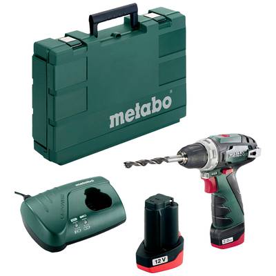 Metabo PowerMaxx BS 600080500 Borrskruvdragare batteri 10.8 V 2.0 Ah Li-Ion inkl. 2x batterier, inkl. laddare, inkl. väs