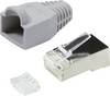 LogiLink MP0021 RJ45-kontaktdon CAT 6, skärmad MP0021 Kontakt hane rak Poler: 8P8C Antal poler (RJ) 8P8C Grå 100 st