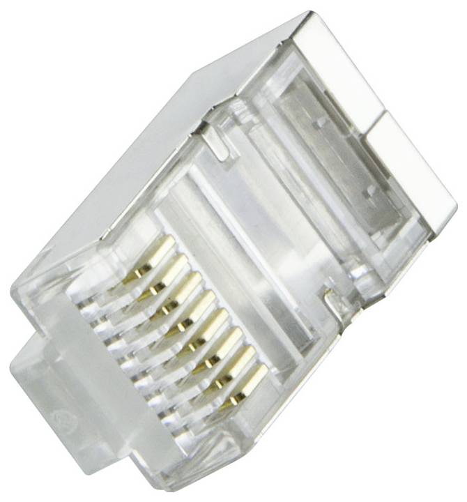 LogiLink MP0021 RJ45-kontaktdon CAT 6, skärmad MP0021 Kontakt hane rak Poler: 8P8C Antal poler (RJ) 8P8C Grå 100 st-2
