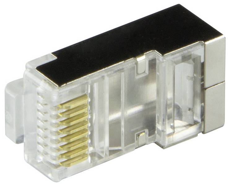 LogiLink MP0021 RJ45-kontaktdon CAT 6, skärmad MP0021 Kontakt hane rak Poler: 8P8C Antal poler (RJ) 8P8C Grå 100 st-3