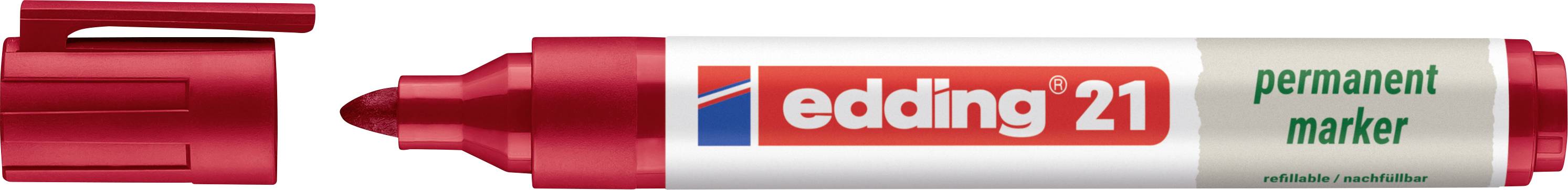 Edding edding 21 permanent marker EcoLine 4-21002 Permanent bläckpenna Röd vattensäker: Ja