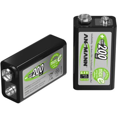 Laddbart batteri 9 V Ansmann maxE 6LR61 NiMH 8.4 V 200 mAh 1 st