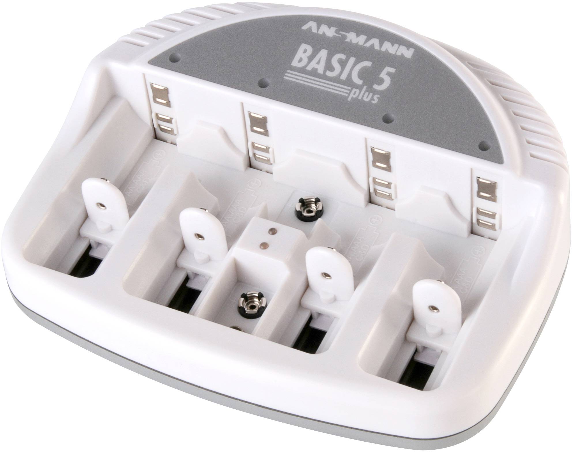 Ansmann Basic 5 plus Batteriladdare NiCd, NiMH AAA (R03), AA (R6), C (R14), D (R20), 9V block (6F22)