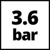 '3,6 bar' i svart text på en vit bakgrund.