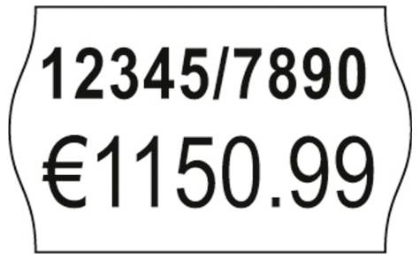 Prisetikett med numret '12345/7890' och priset 'EUR1150,99'.