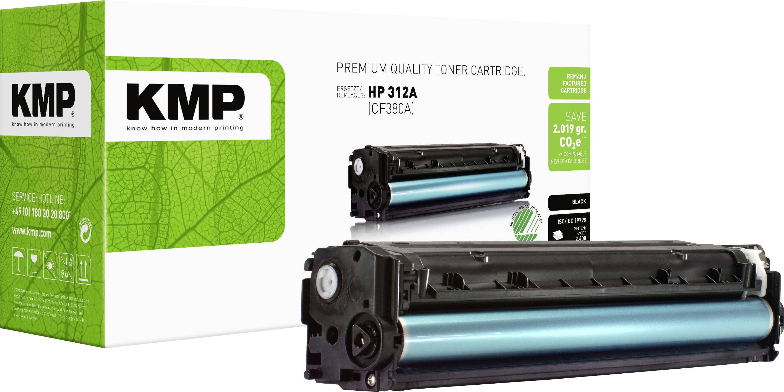 KMP Toner Ersätter HP 312A, CF380A Kompatibel Svart 2400 sidor H-T195 2528,0000