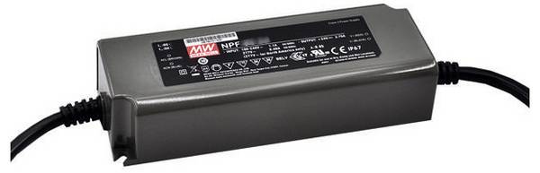 MEAN WELL NPF-60-12 LED driver, LED transformator  Konstantspänning, Konstantström 60 W 5 A 7.2 - 12 V/DC inte dimbar, PFC-krets, Överbelastningsskydd, möbelregistrering 1 st