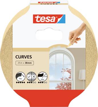 tesa KURVEN 56534-00001-00 Maskeringstejp  Beige (L x B) 25 m x 38 mm 1 st