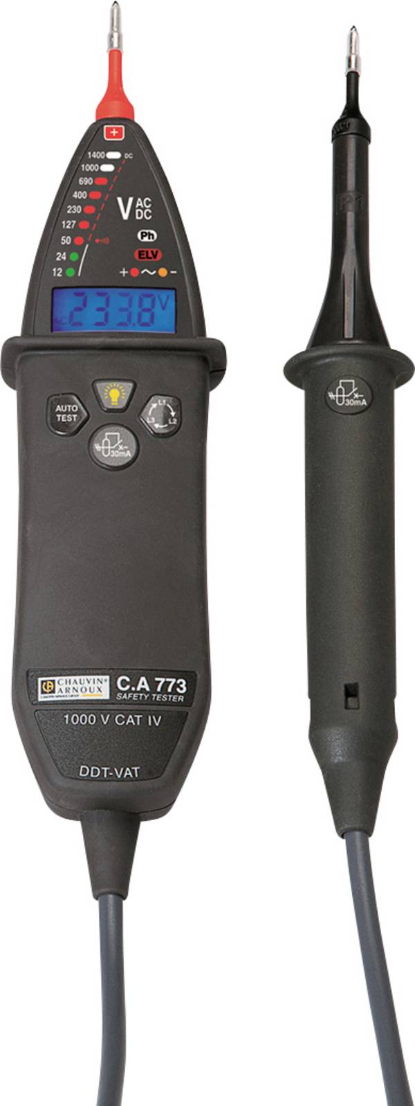 Chauvin Arnoux C.A 773 Tvåpolig spänningsprovare CAT IV 1000 V Akustik, LED