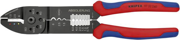 Knipex  97 32 240 Crimptång  Isolerad kabelsko, Isolerat kontaktdon 1.5 till 6 mm²