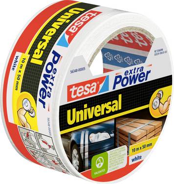 tesa UNIVERSAL 56348-00005-05 Tygtejp tesa® extra Power  Vit (L x B) 10 m x 50 mm 1 st