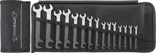Stahlwille 96400651 12/15 PC Dubbelskruvnyckelsats 15 delar Nyckelvidd (Metrisk) (för titel) 3.2 - 14 mm