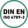 'Röd grön ram med texten: DIN EN ISO 6789-2.'