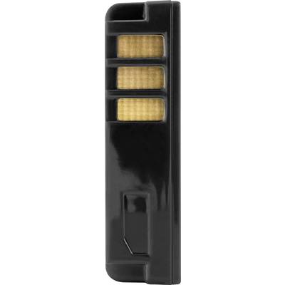 Svart USB-sticka med guldfärgad kontakt på vit bakgrund.