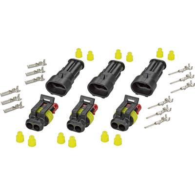 TE Connectivity Superseal Set AMP-Superseal 1.5mm Series Totalt antal poler 2 Rastermått: 6 mm 30S003 1 set