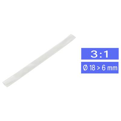 TRU COMPONENTS 1571491 Krympslang utan lim Klar 18 mm 6 mm Krympförhållande:3:1 Metervara-0
